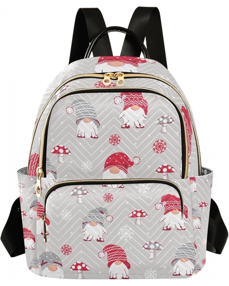 Small Backpack for Women Travel Bag Christmas Santa Gnome Mushroom Daypack Purse Fashion Shoulder Bag Rucksack Small A19 $12....