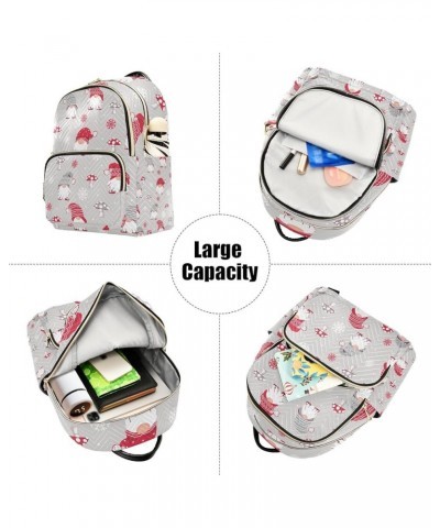 Small Backpack for Women Travel Bag Christmas Santa Gnome Mushroom Daypack Purse Fashion Shoulder Bag Rucksack Small A19 $12....