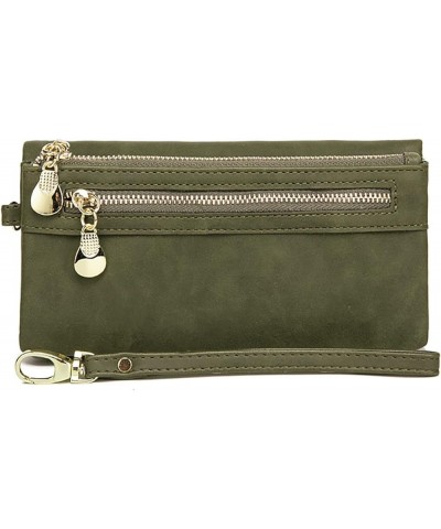 Women's Large Capacity Zip Wallet Phone Holder Clutch Travel Long Purse Wristlet (Black) Dark Green $27.72 Totes