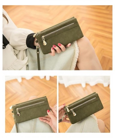 Women's Large Capacity Zip Wallet Phone Holder Clutch Travel Long Purse Wristlet (Black) Dark Green $27.72 Totes