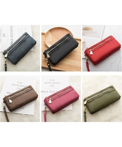 Women's Large Capacity Zip Wallet Phone Holder Clutch Travel Long Purse Wristlet (Black) Dark Green $27.72 Totes