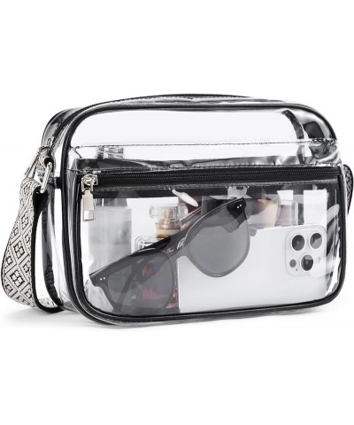 Clear Purses for Women Stadium Approved Clear Bags Small Crossbody Bags Trendy for Concerts Sports Black-Guitar Strap $11.00 ...