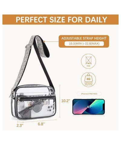 Clear Purses for Women Stadium Approved Clear Bags Small Crossbody Bags Trendy for Concerts Sports Black-Guitar Strap $11.00 ...