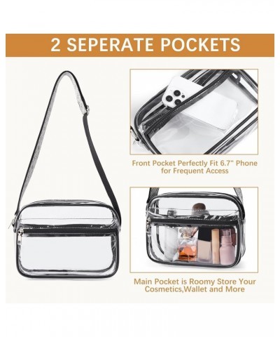 Clear Purses for Women Stadium Approved Clear Bags Small Crossbody Bags Trendy for Concerts Sports Black-Guitar Strap $11.00 ...