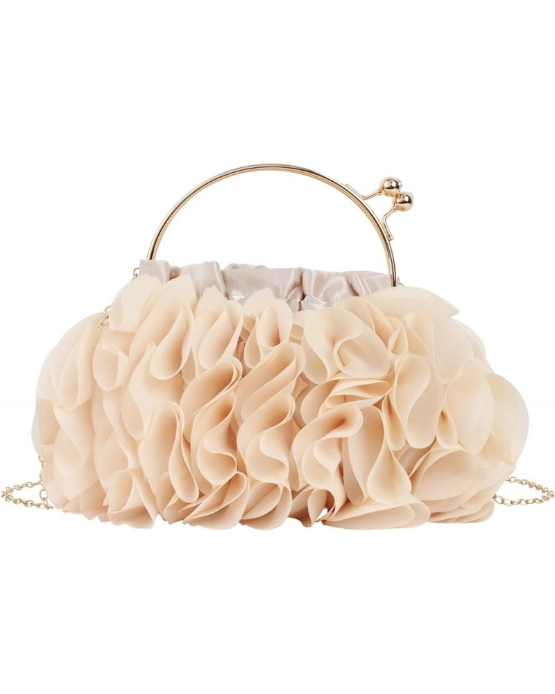 Evening Bag Cute Floral Wristlet Purse Medium Clutch Handbags Phone Pouch Adorable----apricot $15.83 Evening Bags