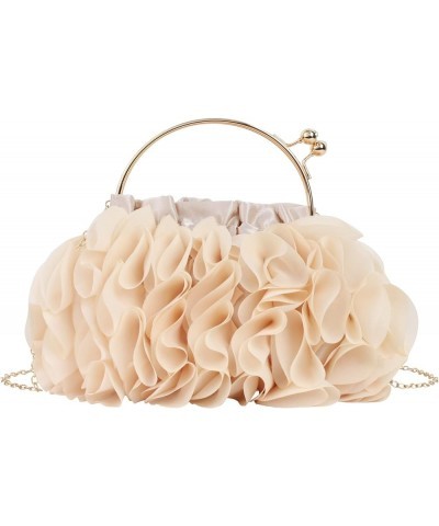 Evening Bag Cute Floral Wristlet Purse Medium Clutch Handbags Phone Pouch Adorable----apricot $15.83 Evening Bags