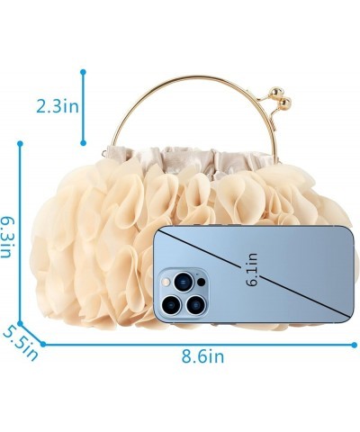 Evening Bag Cute Floral Wristlet Purse Medium Clutch Handbags Phone Pouch Adorable----apricot $15.83 Evening Bags