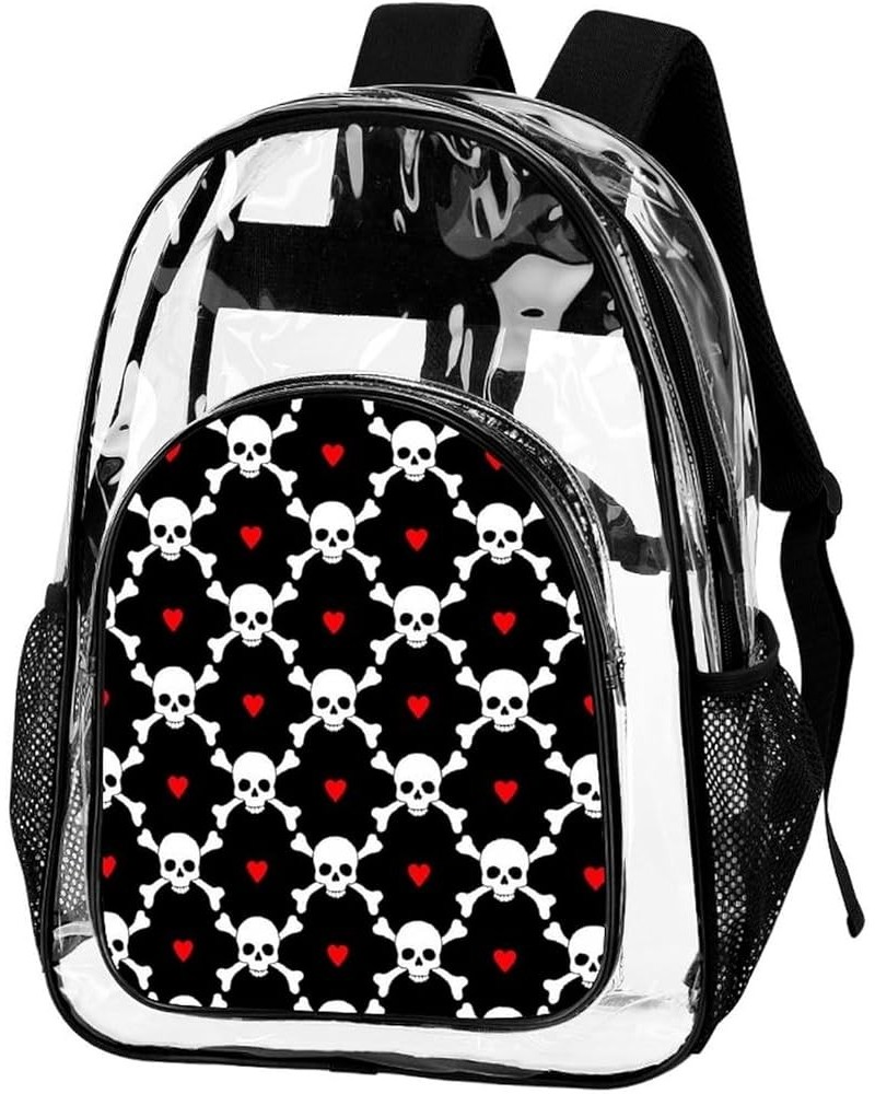 Clear Backpack Flamingo Black See Through Backpack Heavy Duty Clear Backpacks Transparent Bookbag for Work, College Pattern17...