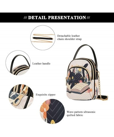 Small Crossbody Bag for Women with Compartments,Long Gold Chain Crossbody Purse Polyester Phone Purse Wallet Cat 12 $13.19 Cr...