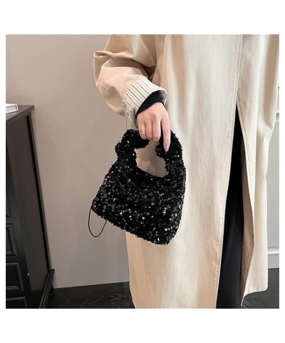 Women Sequin Purse Sparkly Tote Bag Glitter Evening Clutch Lady Party Wedding Cocktail Handbags Black $17.33 Totes