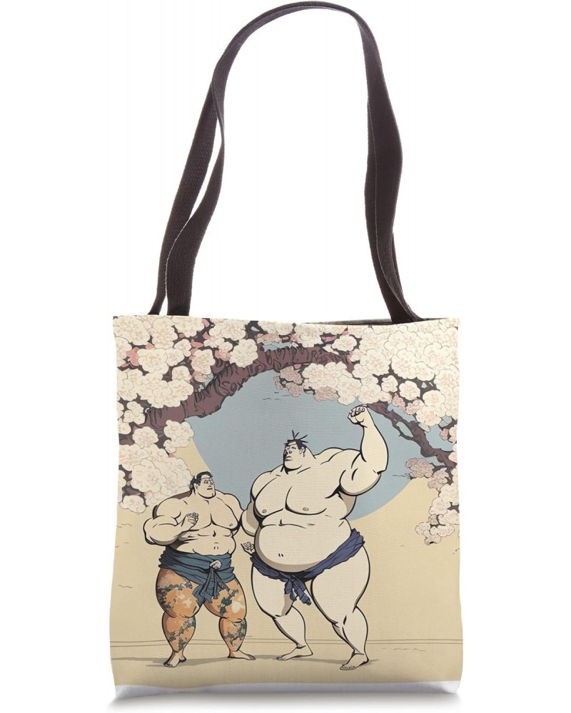 Blossom Sumo Painting Tribute to Japan National Sport Tote Bag $10.34 Totes