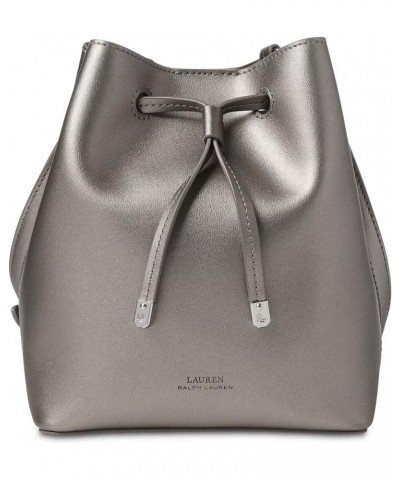 Womens Designer Lauren Dryden Debby II Mini Leather Drawstring Handbag Pewter $115.28 Handbags