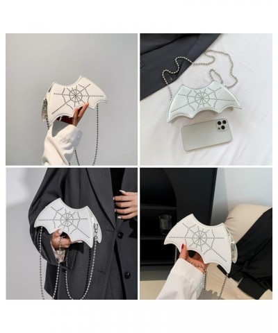 loween Bat ng Shoulr Bag, Pu Leather Spir Web Crossbody Bag Funny loween Pue Bag White $9.30 Shoulder Bags