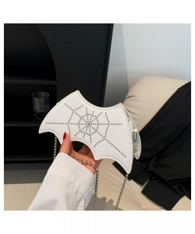 loween Bat ng Shoulr Bag, Pu Leather Spir Web Crossbody Bag Funny loween Pue Bag White $9.30 Shoulder Bags