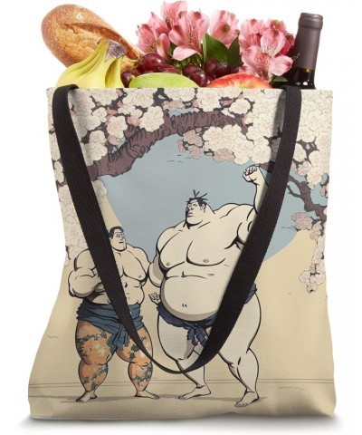 Blossom Sumo Painting Tribute to Japan National Sport Tote Bag $10.34 Totes