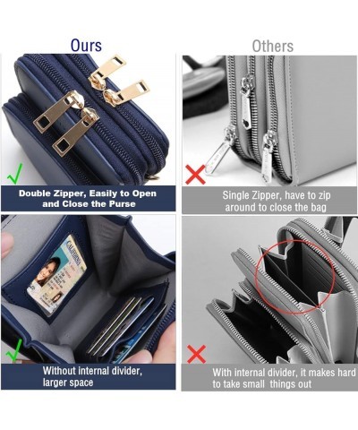 Crossbody Cellphone Purse Women Touch Screen Bag RFID Blocking Wallet Handbag Shoulder Strap Navy Blue $16.17 Crossbody Bags