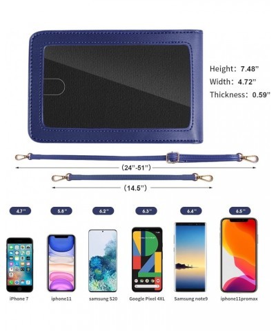 Crossbody Cellphone Purse Women Touch Screen Bag RFID Blocking Wallet Handbag Shoulder Strap Navy Blue $16.17 Crossbody Bags