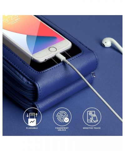 Crossbody Cellphone Purse Women Touch Screen Bag RFID Blocking Wallet Handbag Shoulder Strap Navy Blue $16.17 Crossbody Bags