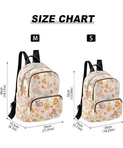 Botanic Women Backpack Wild Mushroom Spring Flower Anti-Theft Travel Backpack with Luggage Belt Lightweight Handbag Lady Purs...