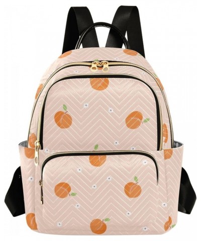 Peach Fruit Pattern Women's Backpack Wallet Casual Small Backpack Fashion Women's Travel Bag School Backpack Color137 Medium ...