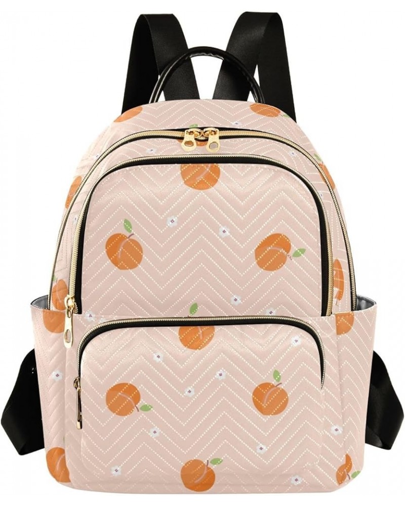 Peach Fruit Pattern Women's Backpack Wallet Casual Small Backpack Fashion Women's Travel Bag School Backpack Color137 Medium ...