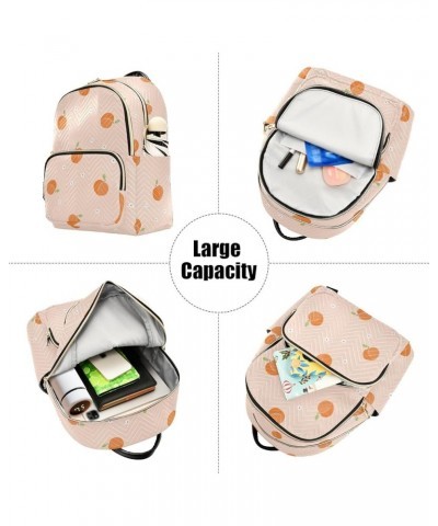 Peach Fruit Pattern Women's Backpack Wallet Casual Small Backpack Fashion Women's Travel Bag School Backpack Color137 Medium ...