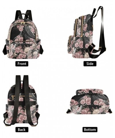 Watercolor Skulls and Roses Casual Fashion Polyester Travel Rucksack Shoulder Bag Color Small $20.71 Backpacks