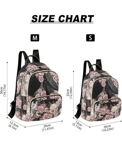 Watercolor Skulls and Roses Casual Fashion Polyester Travel Rucksack Shoulder Bag Color Small $20.71 Backpacks