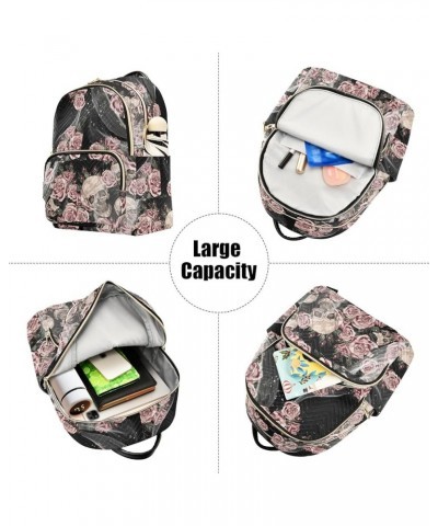 Watercolor Skulls and Roses Casual Fashion Polyester Travel Rucksack Shoulder Bag Color Small $20.71 Backpacks