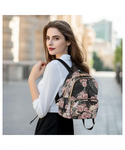 Watercolor Skulls and Roses Casual Fashion Polyester Travel Rucksack Shoulder Bag Color Small $20.71 Backpacks