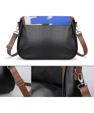 Leather Hobo Bags Women's Crossbody Shoulder Bag Classic City Top Handle Satchels White Crane Auspicious Color3 $22.00 Hobo Bags