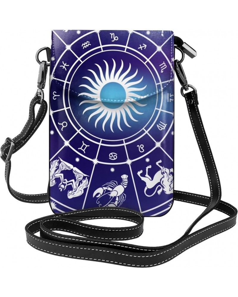 Roman Zodiac Capricorn Women Small Crossbody Cell Phone Purse Leather Fashion Shoulder Bag With Shoulder Strap $19.58 Shoulde...