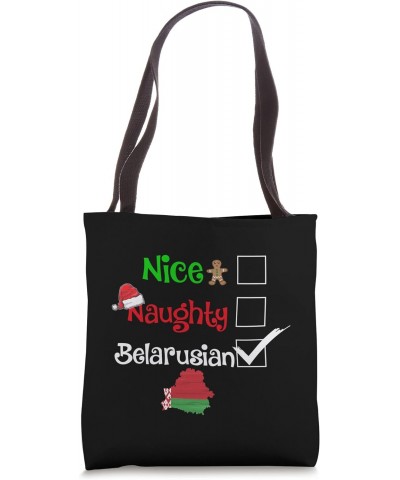 Nice Naughty Belarusian Belarus Matching Christmas Pajama Tote Bag $8.81 Totes