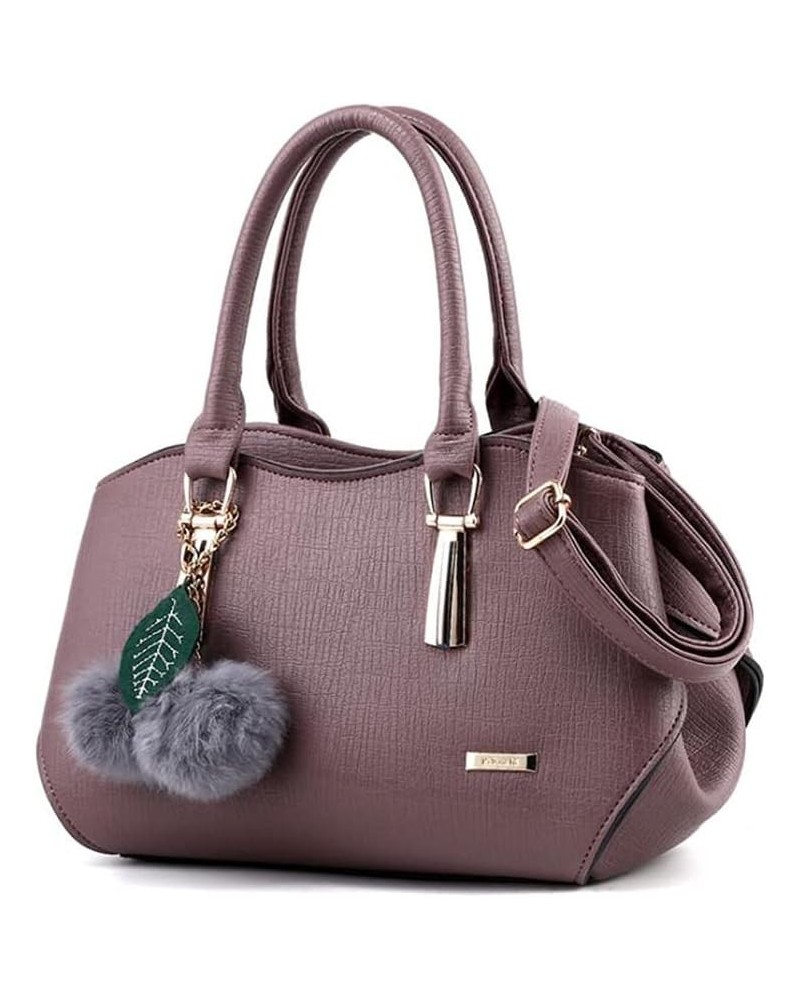 Women Synthetic PU Leather Handbag Large Bag Simple Totes Shoulder Crossbody Hobo Purse Clutches Purple $19.49 Shoulder Bags