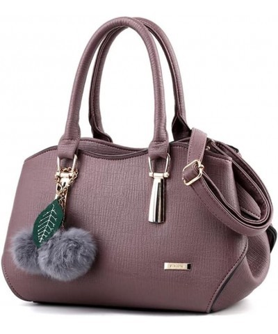 Women Synthetic PU Leather Handbag Large Bag Simple Totes Shoulder Crossbody Hobo Purse Clutches Purple $19.49 Shoulder Bags