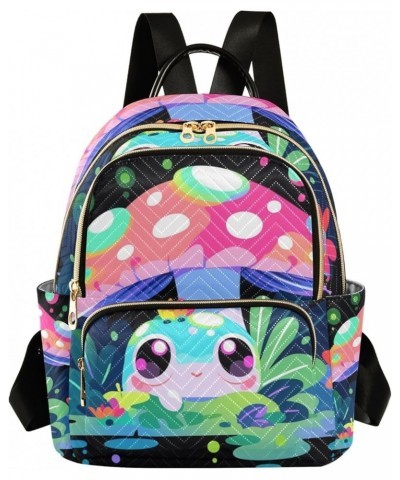 Mini Backpack Purse for Women, Frog Mushroom Black Travel Bag Casual Daypack Shoulder Bag Small $15.68 Backpacks