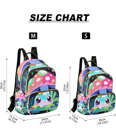 Mini Backpack Purse for Women, Frog Mushroom Black Travel Bag Casual Daypack Shoulder Bag Small $15.68 Backpacks