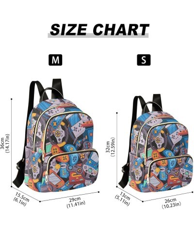 Arcade Game Pattern Mini Backpack Purse for Women, Vintage Joysticks Joypad Travel Backpack Fashion Backpack Lightweight Shou...