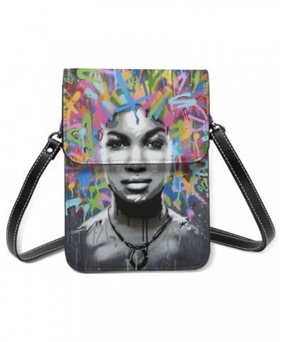 African American Black Girl Crossbody Cell Phone Bag cute Purse Bags with Shoulder Strap Holder Wallet For Women Handbag MINI...