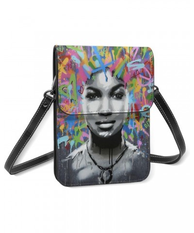 African American Black Girl Crossbody Cell Phone Bag cute Purse Bags with Shoulder Strap Holder Wallet For Women Handbag MINI...