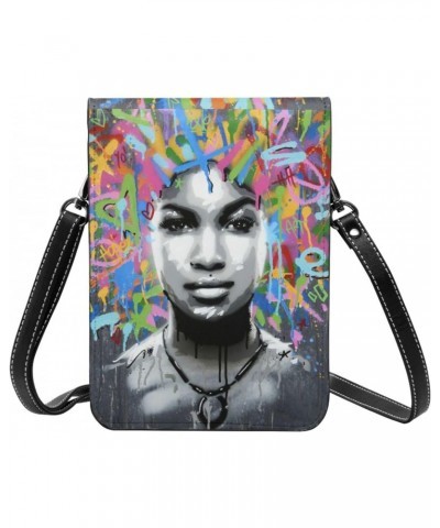 African American Black Girl Crossbody Cell Phone Bag cute Purse Bags with Shoulder Strap Holder Wallet For Women Handbag MINI...