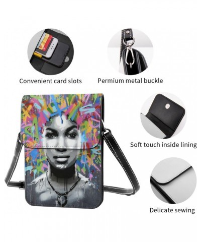 African American Black Girl Crossbody Cell Phone Bag cute Purse Bags with Shoulder Strap Holder Wallet For Women Handbag MINI...