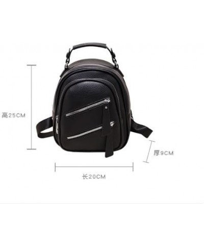 Backpack Lightweight PU Soft Leather Bag Casual Travel Backpack Multifunctional Shoulder Bag, Gray, 20 * 9 * 25CM (Color : Kh...