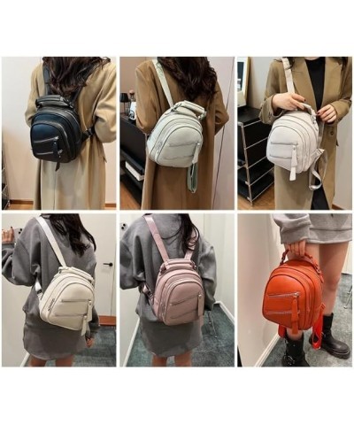 Backpack Lightweight PU Soft Leather Bag Casual Travel Backpack Multifunctional Shoulder Bag, Gray, 20 * 9 * 25CM (Color : Kh...