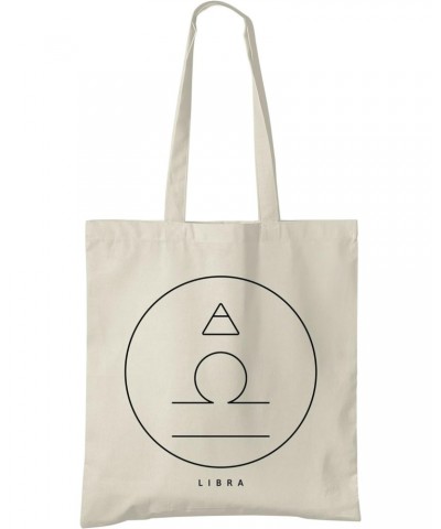 Libra Zodiac Astrology Glyph Natural Cotton Tote Bag $18.79 Totes