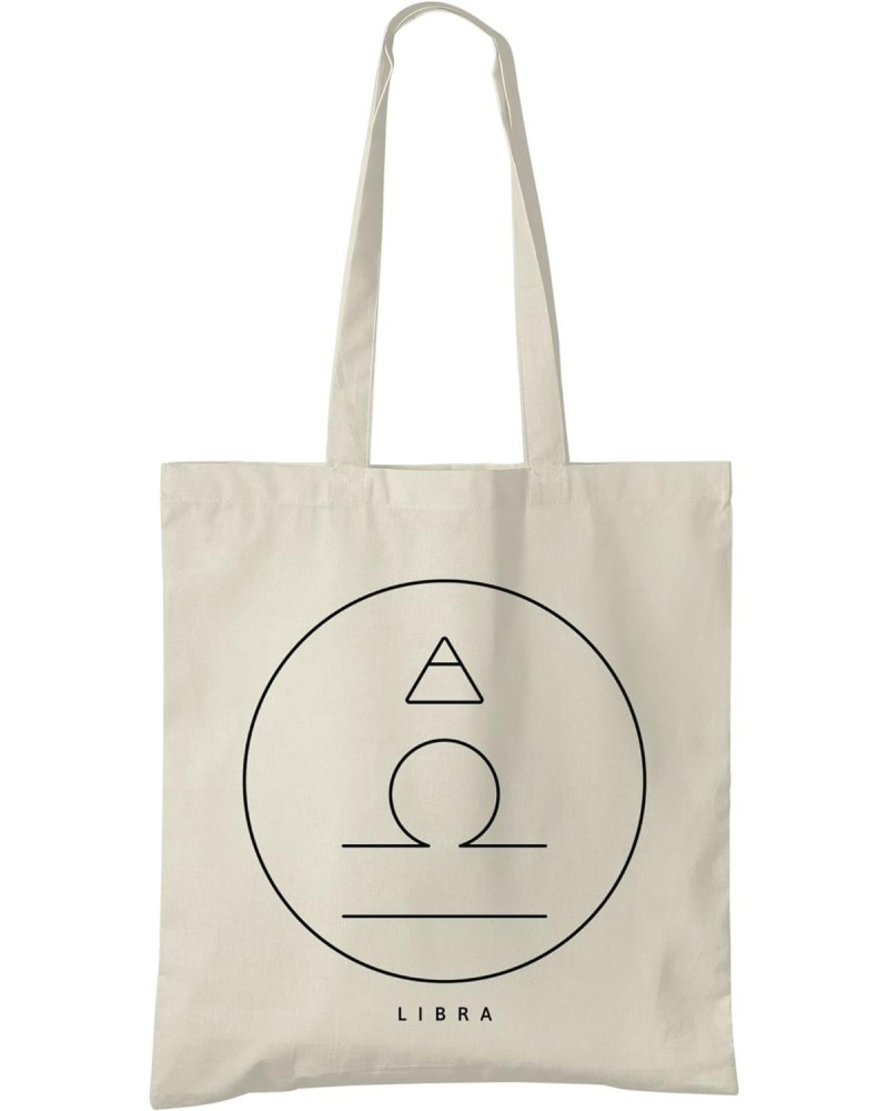 Libra Zodiac Astrology Glyph Natural Cotton Tote Bag $18.79 Totes