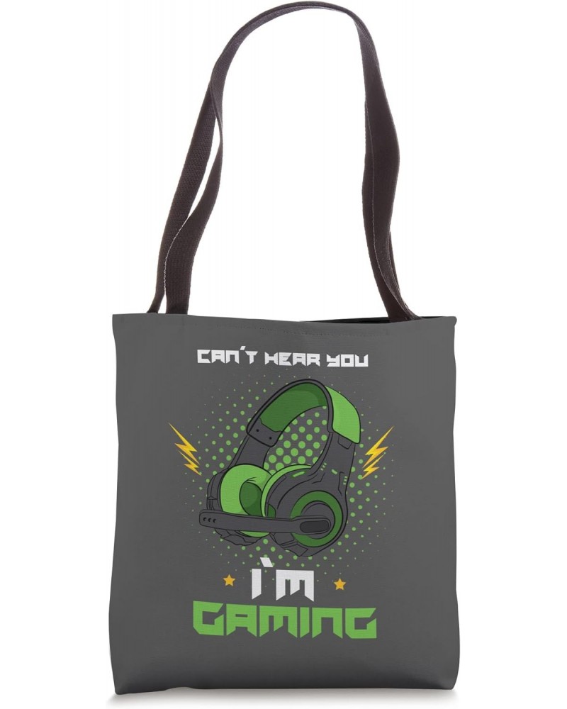 I do not hear you I gamble gamer headset saying green Tote Bag $9.21 Totes