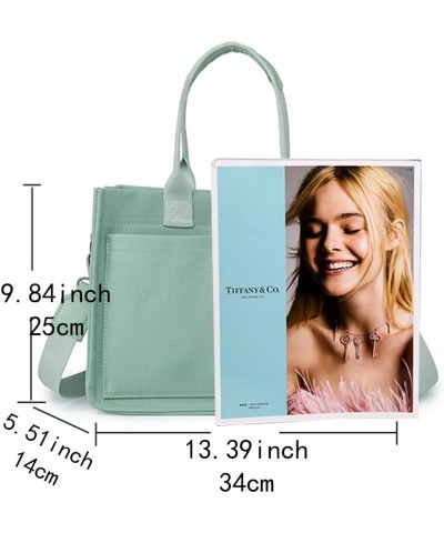 Women Canvas Tote Bag With Pockets Crossbody Bags for Women Casual Hobo Messenger Bag Shoulder Bag Handbag for Women Blue $15...