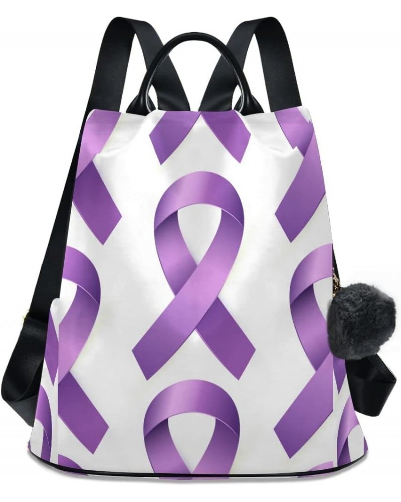 Cancer Awareness Blue Ribbons Backpack for Women Anti-theft Backpack Handbag Cancer Awareness Purple Ribbons $16.79 Backpacks