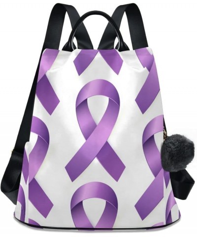 Cancer Awareness Blue Ribbons Backpack for Women Anti-theft Backpack Handbag Cancer Awareness Purple Ribbons $16.79 Backpacks